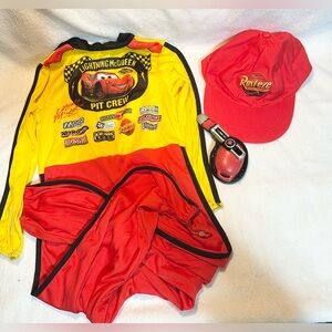Lightning McQueen Pit Crew Costume with Cap size 4-6